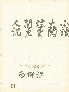 人间烟火小说不沉免费阅读