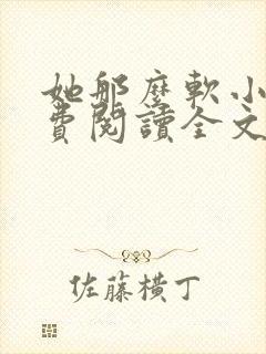 她那么软小说免费阅读全文