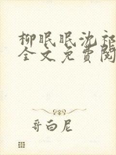 柳眠眠沈祁小说全文免费阅读