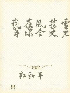 我在风花雪月里等你全文免费下载