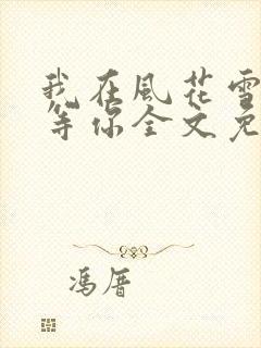 我在风花雪月里等你全文免费阅读