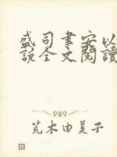 盛司聿安以夏小说全文阅读