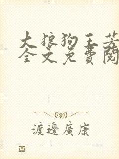 大狼狗王芳小说全文免费阅读最新章