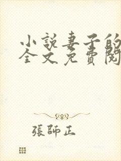 小说妻子的秘密全文免费阅读全文