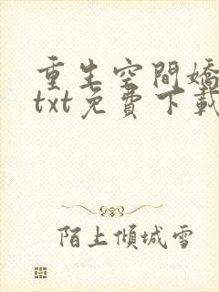 重生空间娇娇媳txt免费下载