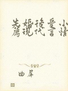 先婚后爱小说推荐现代言情