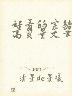 好看的完结小说高质量文笔好