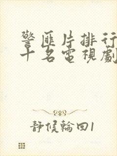 警匪片排行榜前十名电视剧封面