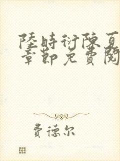 陆时衍陈夏最新章节免费阅读封面