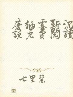 唐栖雾靳沉野小说免费阅读