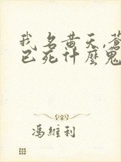 我名黄天,苍天已死什么鬼完整版免费