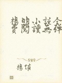 杨明小说全文免费阅读无弹窗封面