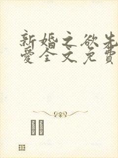 新婚之欲先婚后爱全文免费阅读