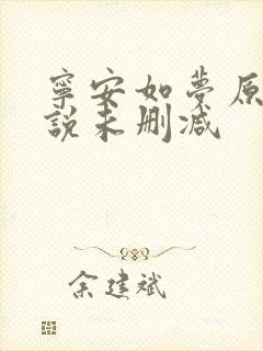 宁安如梦原著小说未删减