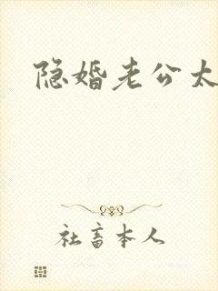 隐婚老公太神秘封面