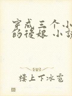 穿成三个小反派的后娘 小说封面