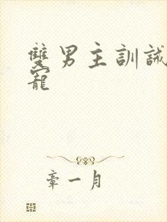 双男主训诫文甜宠