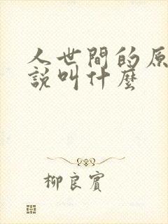 人世间的原著小说叫什么