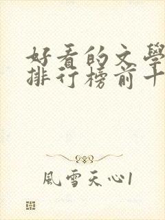 好看的文学书籍排行榜前十名