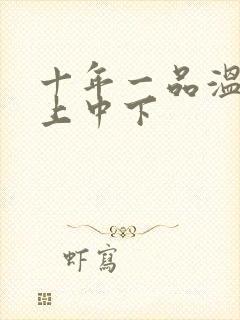 十年一品温如言上中下