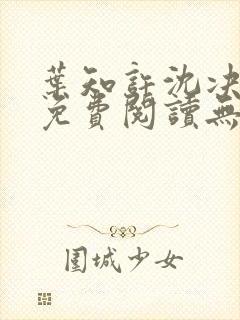 叶知许沈决全文免费阅读无弹窗封面