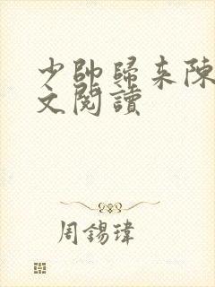 少帅归来陈宁全文阅读封面