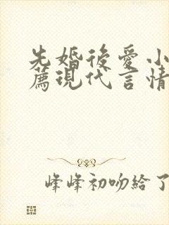 先婚后爱小说推荐现代言情短篇