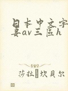 日本中文字幕人妻av三区h