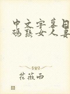 中文字幕日韩有码熟女人妻