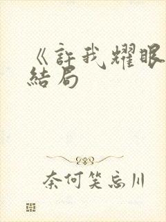 《许我耀眼》大结局封面