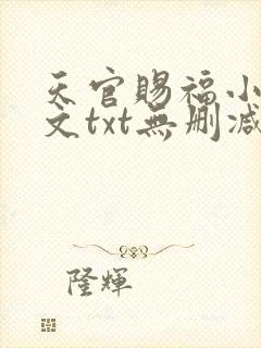 天官赐福小说全文txt无删减下载