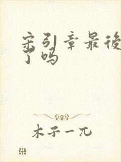 宋引章最后变坏了吗封面