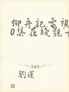 柳舟记电视剧40集在线观看免费高清