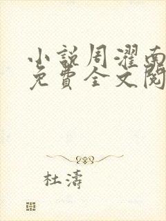 小说周濯南景棠免费全文阅读