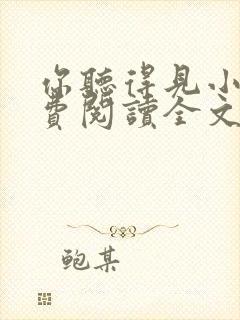 你听得见小说免费阅读全文无删减