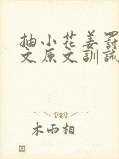 抽小花姜罚训诫文原文训诫合集