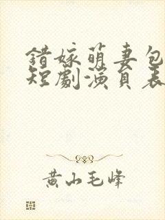 错嫁萌妻包甜的短剧演员表