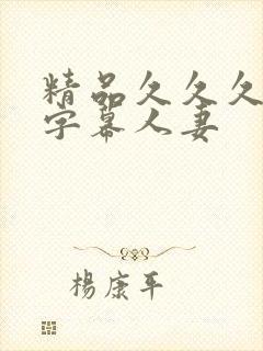 精品久久久中文字幕人妻