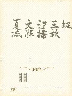 夏文汐三级无删减版播放