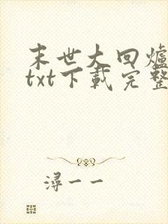 末世大回炉小说txt下载完整版