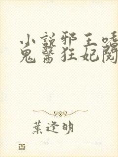 小说邪王嗜宠:鬼医狂妃阅读封面