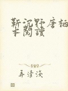 靳沉野唐栖雾全本阅读