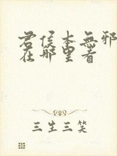 君侯本无邪小说在哪里看封面