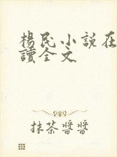 杨民小说在线阅读全文封面