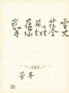 我在风花雪月里等你txt全文下载