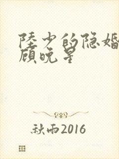 陆少的隐婚甜妻顾晚星