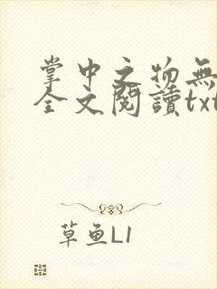 掌中之物无删减全文阅读txt