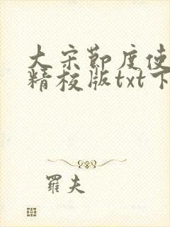 大宋节度使完本精校版txt下载封面