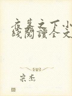夜幕之下小说在线阅读全文