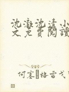 沈澈沈清小说全文免费阅读最新章节